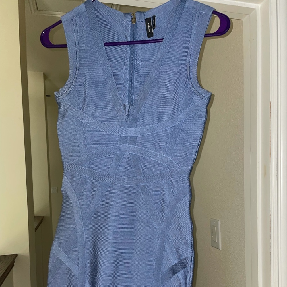 Marciano Light Blue fitted mini dress